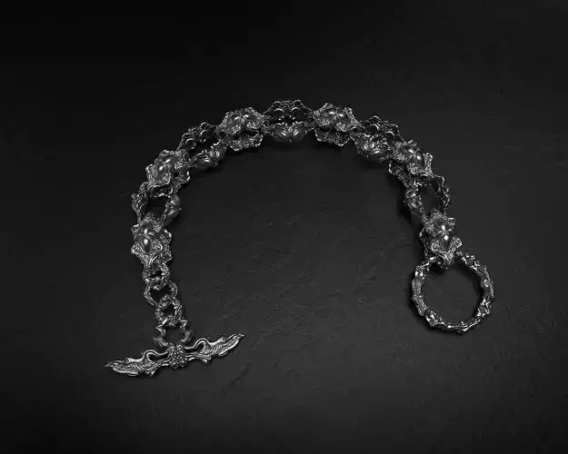 Aleph - NecroGothic bracelet 3D print model