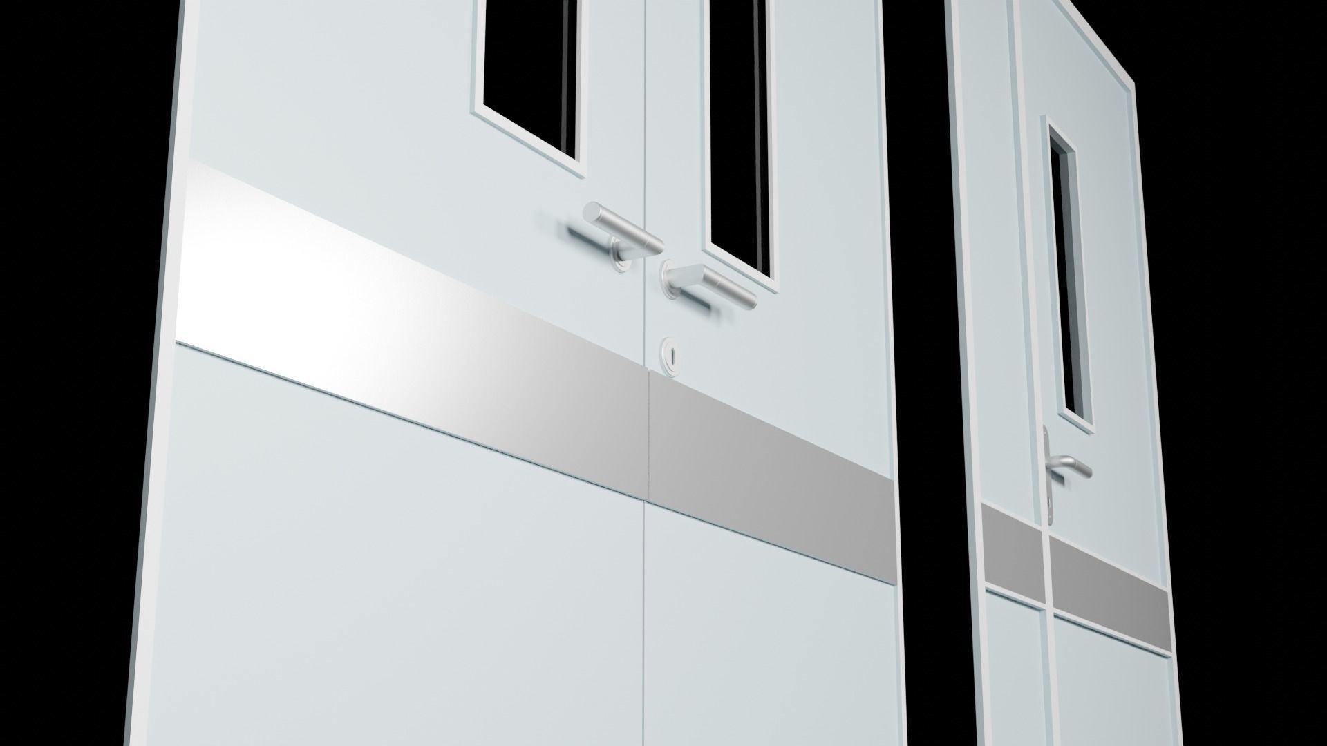 School Door Low-poly 3D model_1