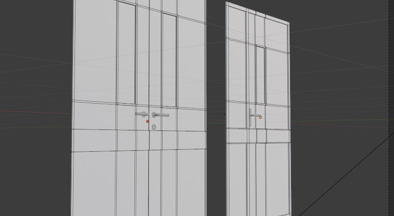 School Door Low-poly 3D model_3