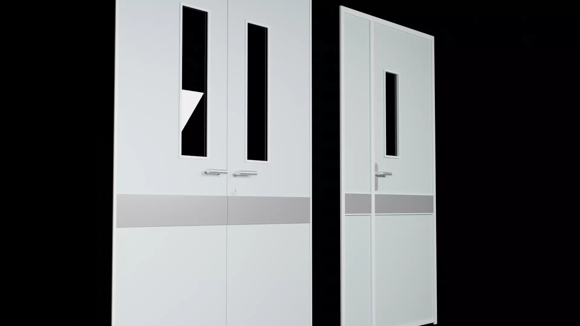 School Door Low-poly 3D model_0