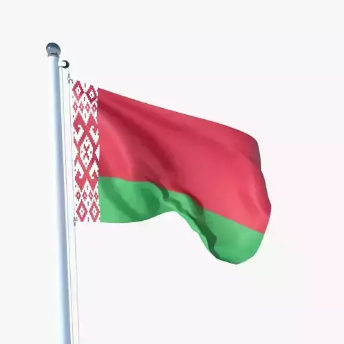 Animated Flag of Belarus Low-poly 3D model