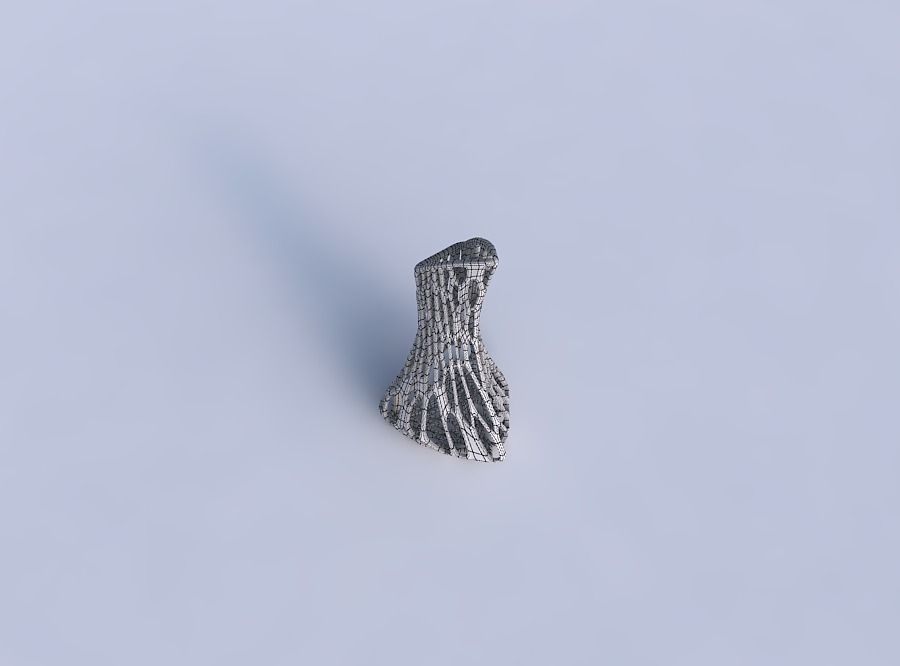 Vase puffy tappered triangle with twisted organic lattice 3D print model_6