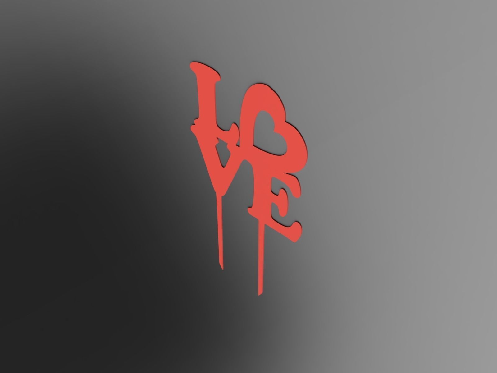 Love cake topper 3D print model_1