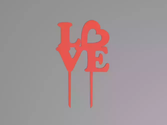 Love cake topper 3D print model