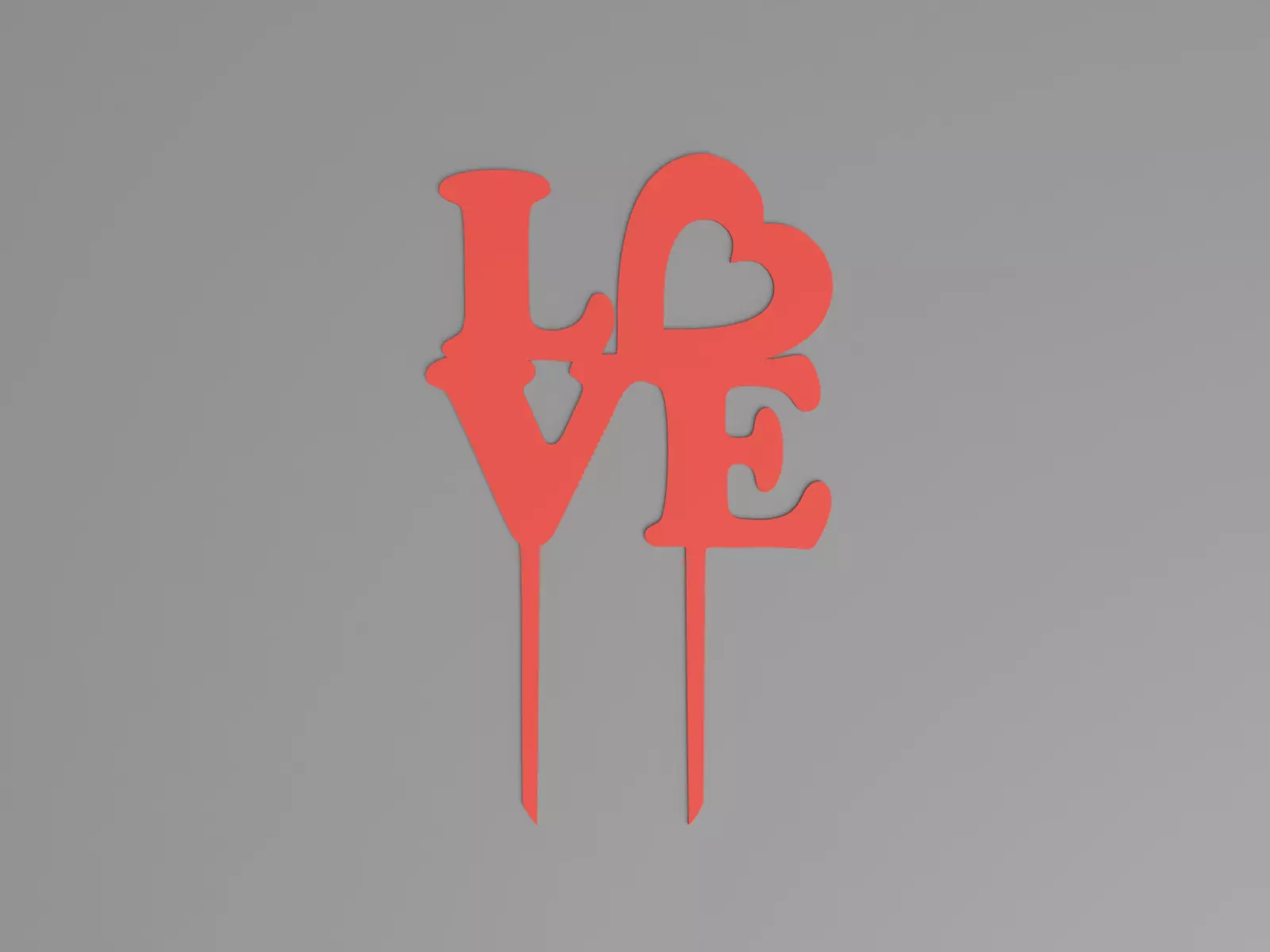 Love cake topper 3D print model_0