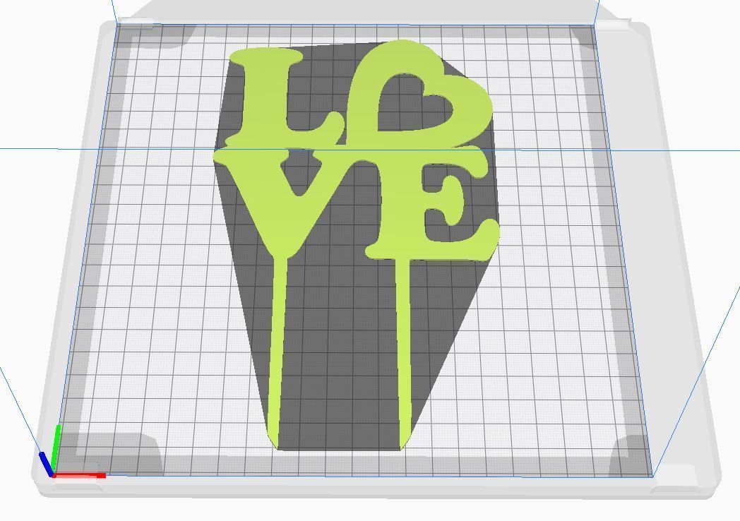 Love cake topper 3D print model_2