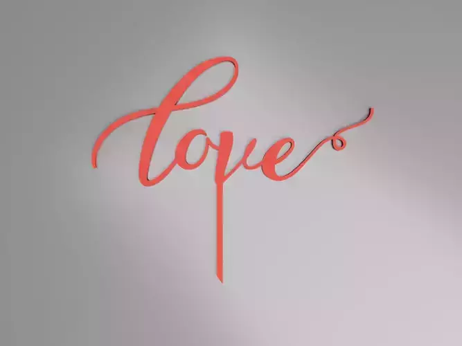 Love 2 cake topper 3D print model