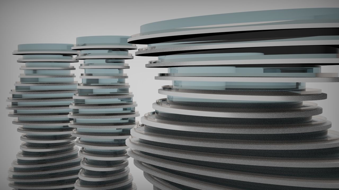 Twisted and Parametric design form of Tower 3D model_3