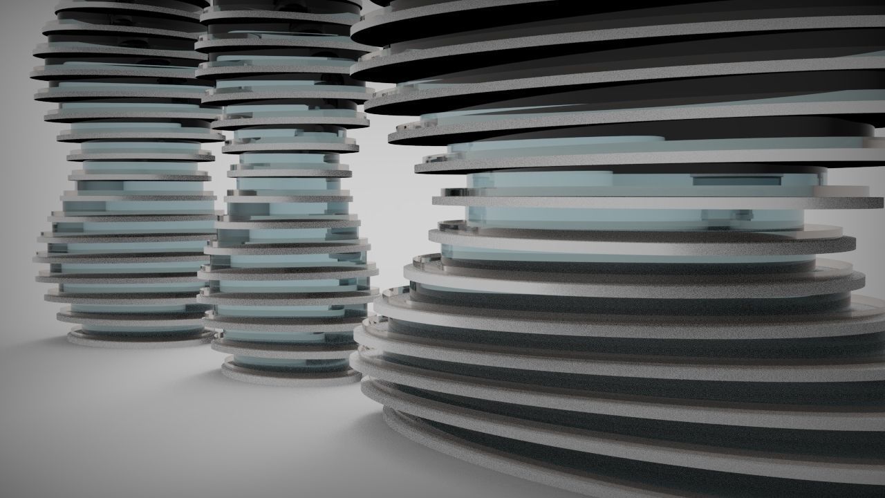 Twisted and Parametric design form of Tower 3D model_2