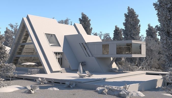 Forest House 02 - villa 3D model 3D model 6