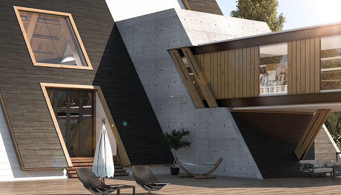 Forest House 02 - villa 3D model 3D model 2