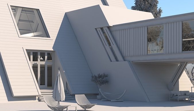 Forest House 02 - villa 3D model 3D model 7