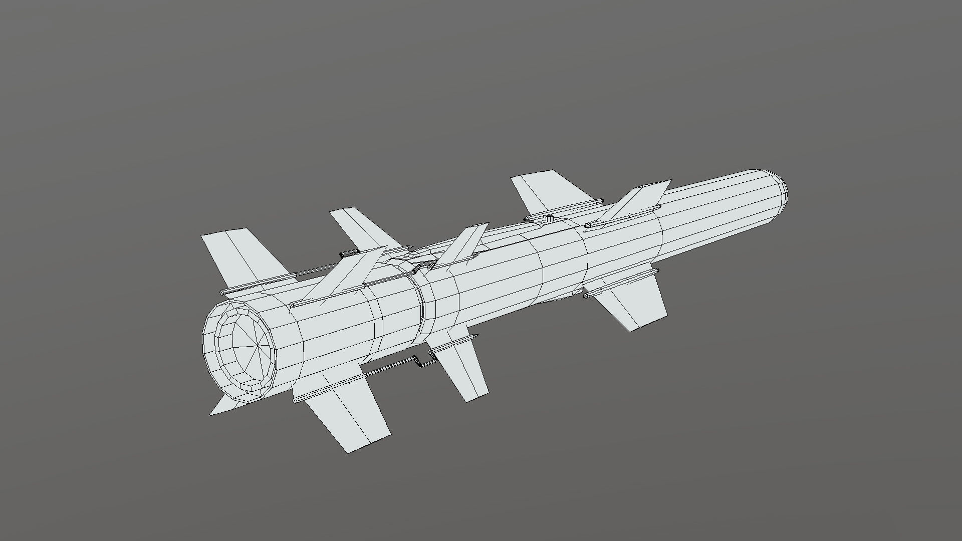 RGM UGM-84D Harpoon Anti-Ship Missile Low-poly 3D model_10