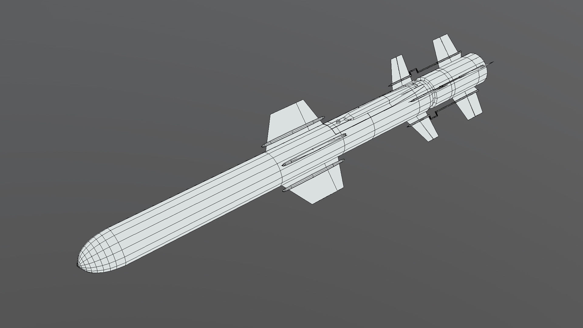 RGM UGM-84D Harpoon Anti-Ship Missile Low-poly 3D model_12
