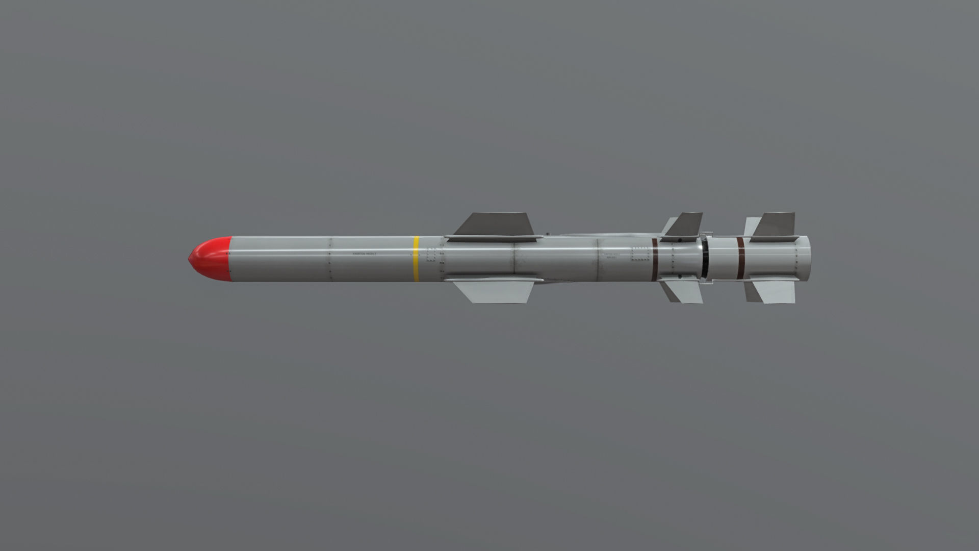RGM UGM-84D Harpoon Anti-Ship Missile Low-poly 3D model_4