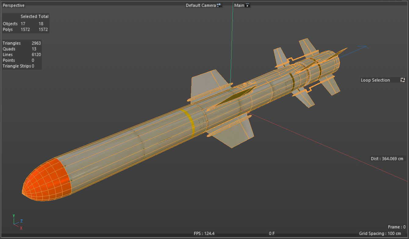 RGM UGM-84D Harpoon Anti-Ship Missile Low-poly 3D model_13