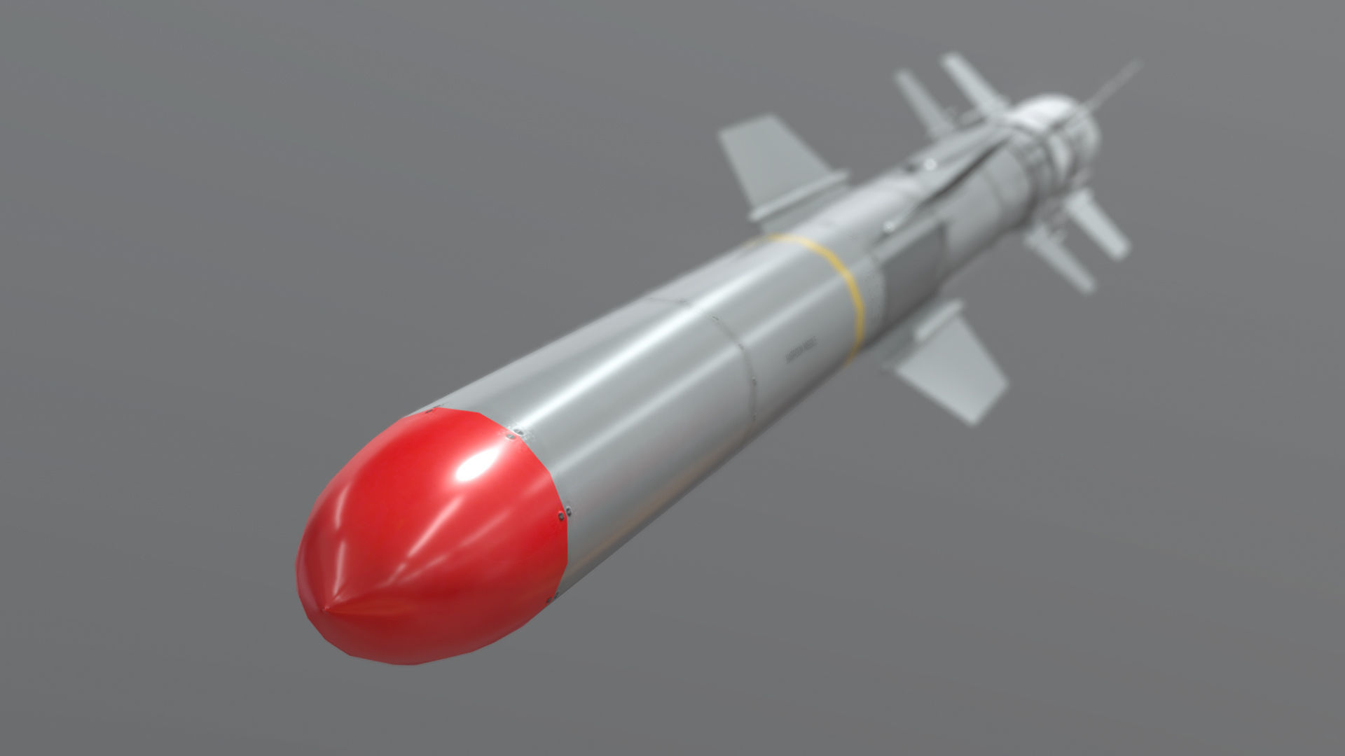 RGM UGM-84D Harpoon Anti-Ship Missile Low-poly 3D model_7