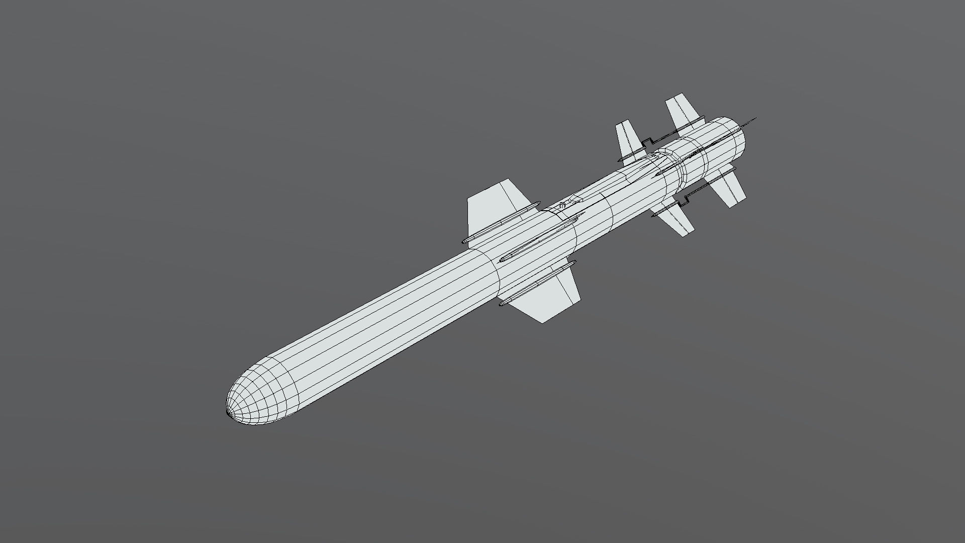RGM UGM-84D Harpoon Anti-Ship Missile Low-poly 3D model_9