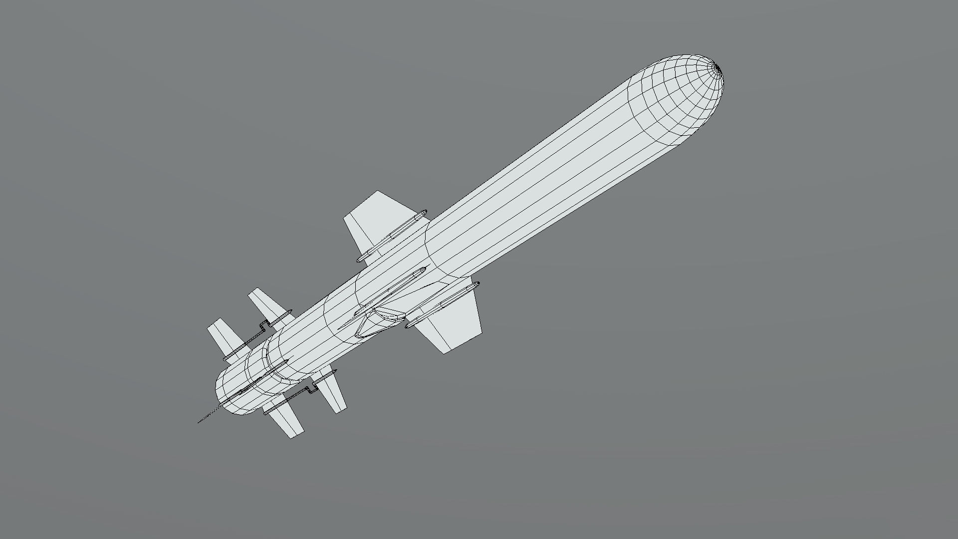 RGM UGM-84D Harpoon Anti-Ship Missile Low-poly 3D model_11