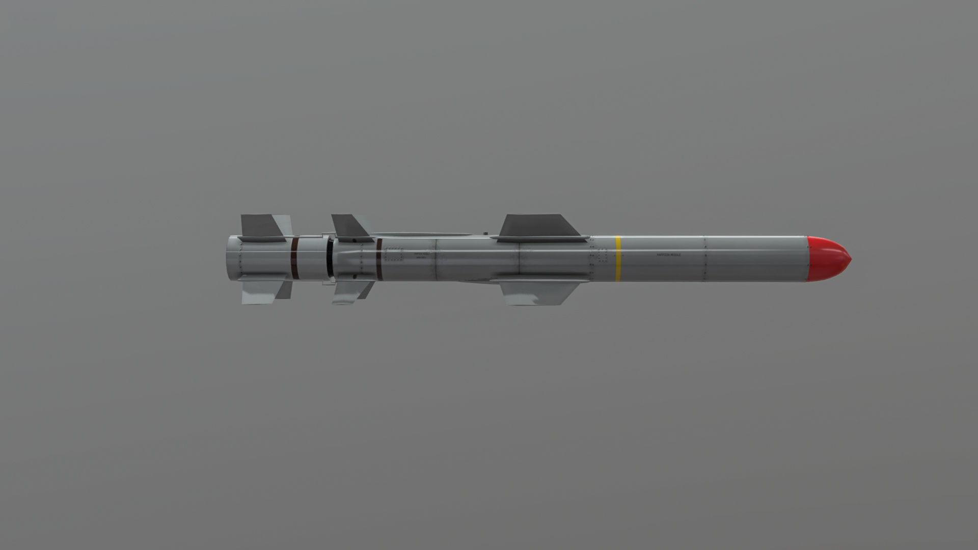 RGM UGM-84D Harpoon Anti-Ship Missile Low-poly 3D model_5
