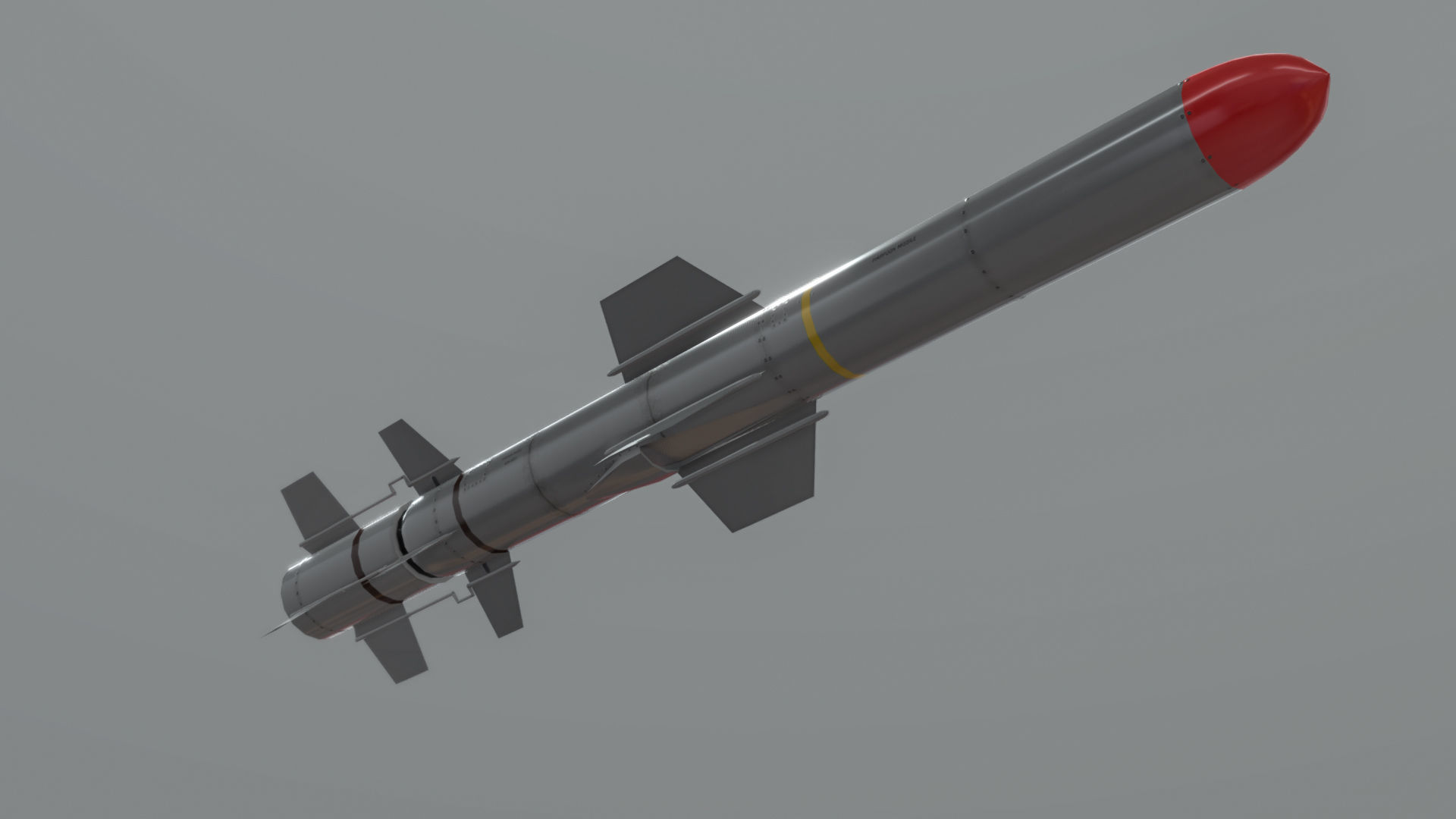 RGM UGM-84D Harpoon Anti-Ship Missile Low-poly 3D model_6
