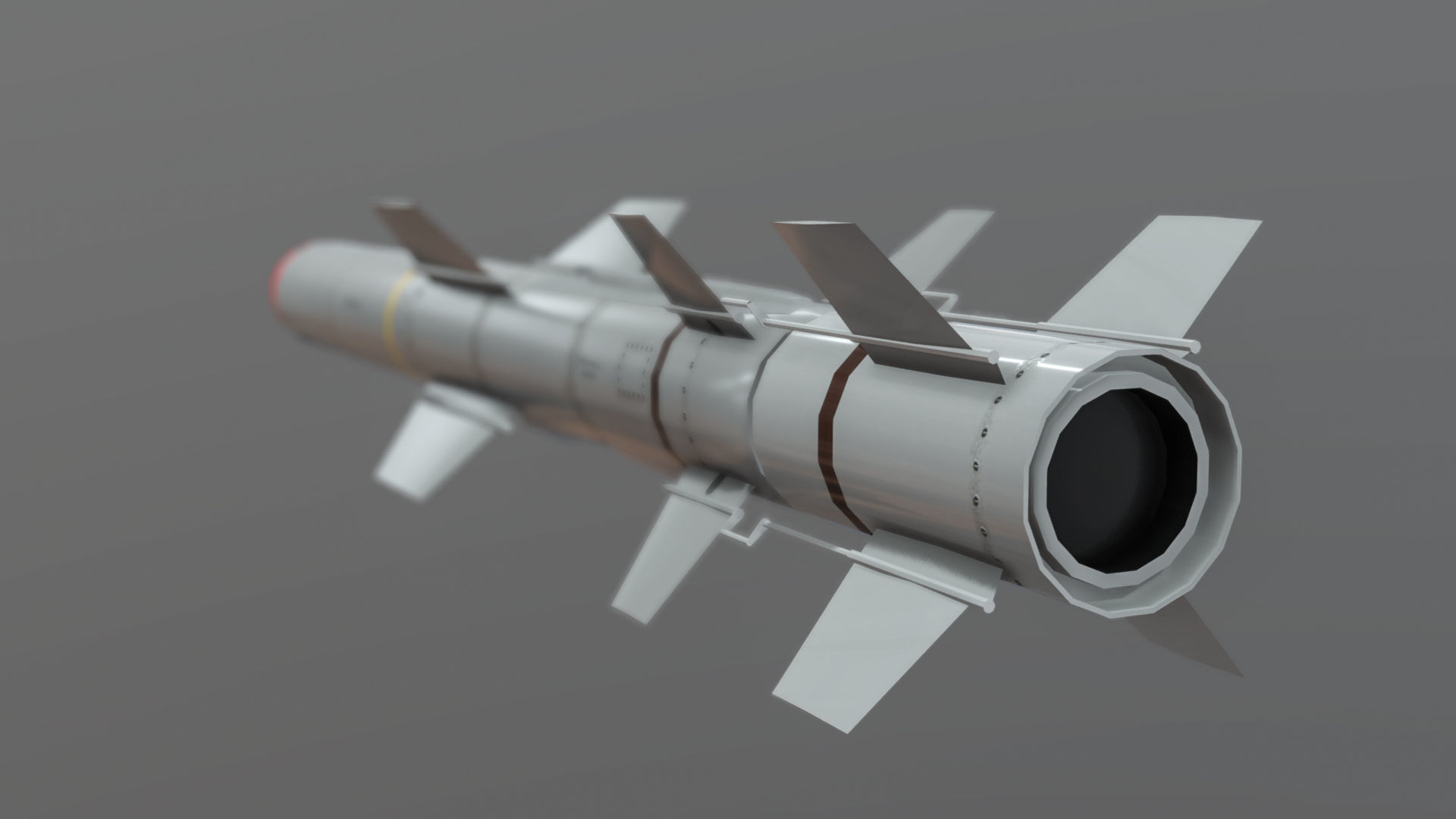 RGM UGM-84D Harpoon Anti-Ship Missile Low-poly 3D model_8