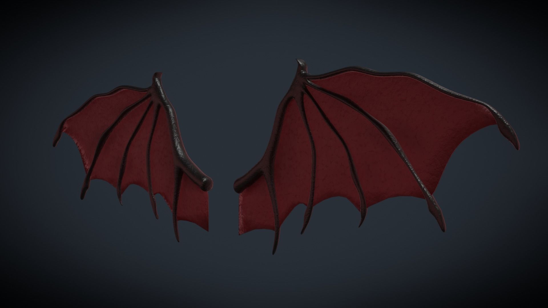 Devil Wing Low-poly 3D model_3
