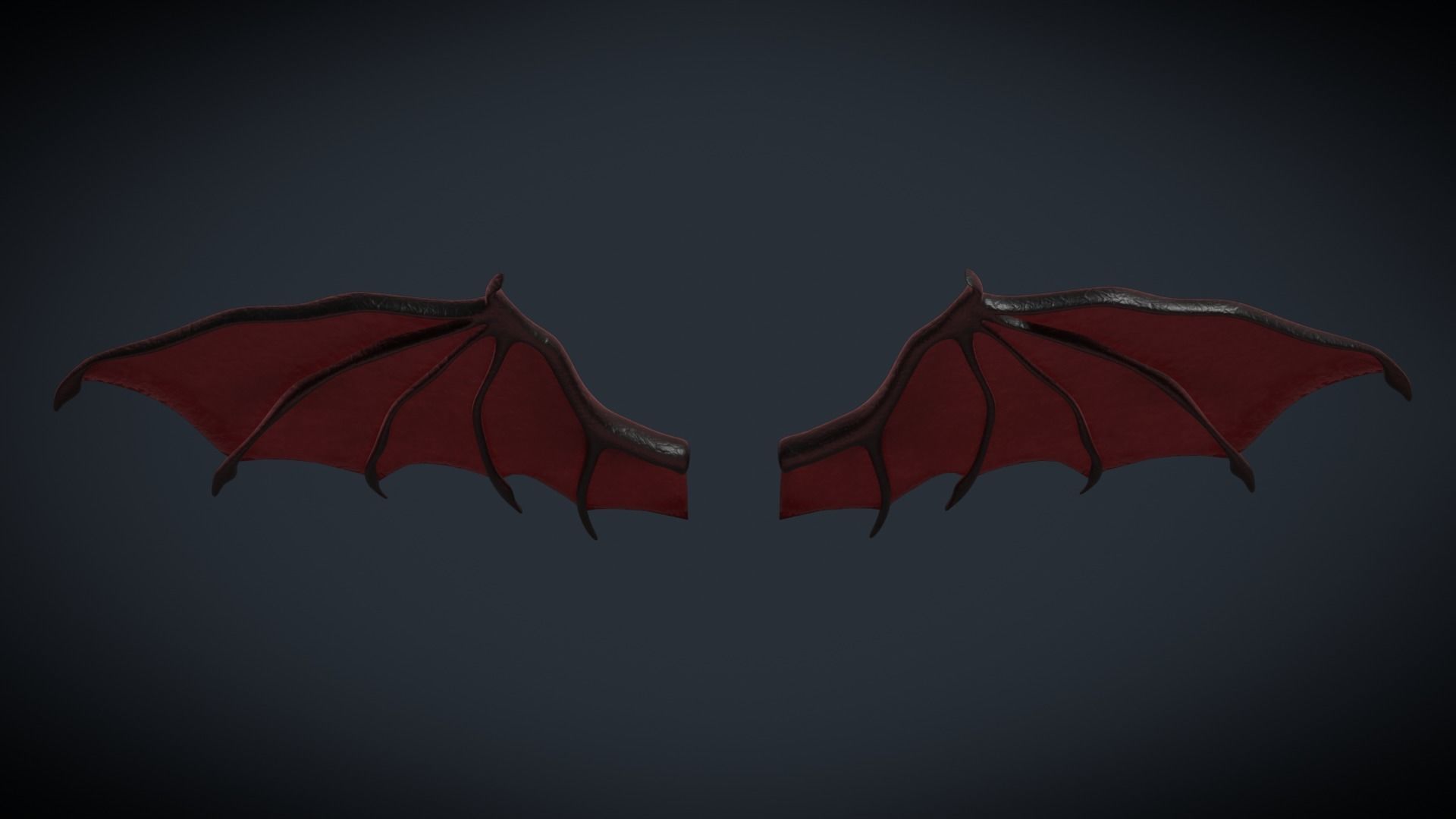 Devil Wing Low-poly 3D model_9