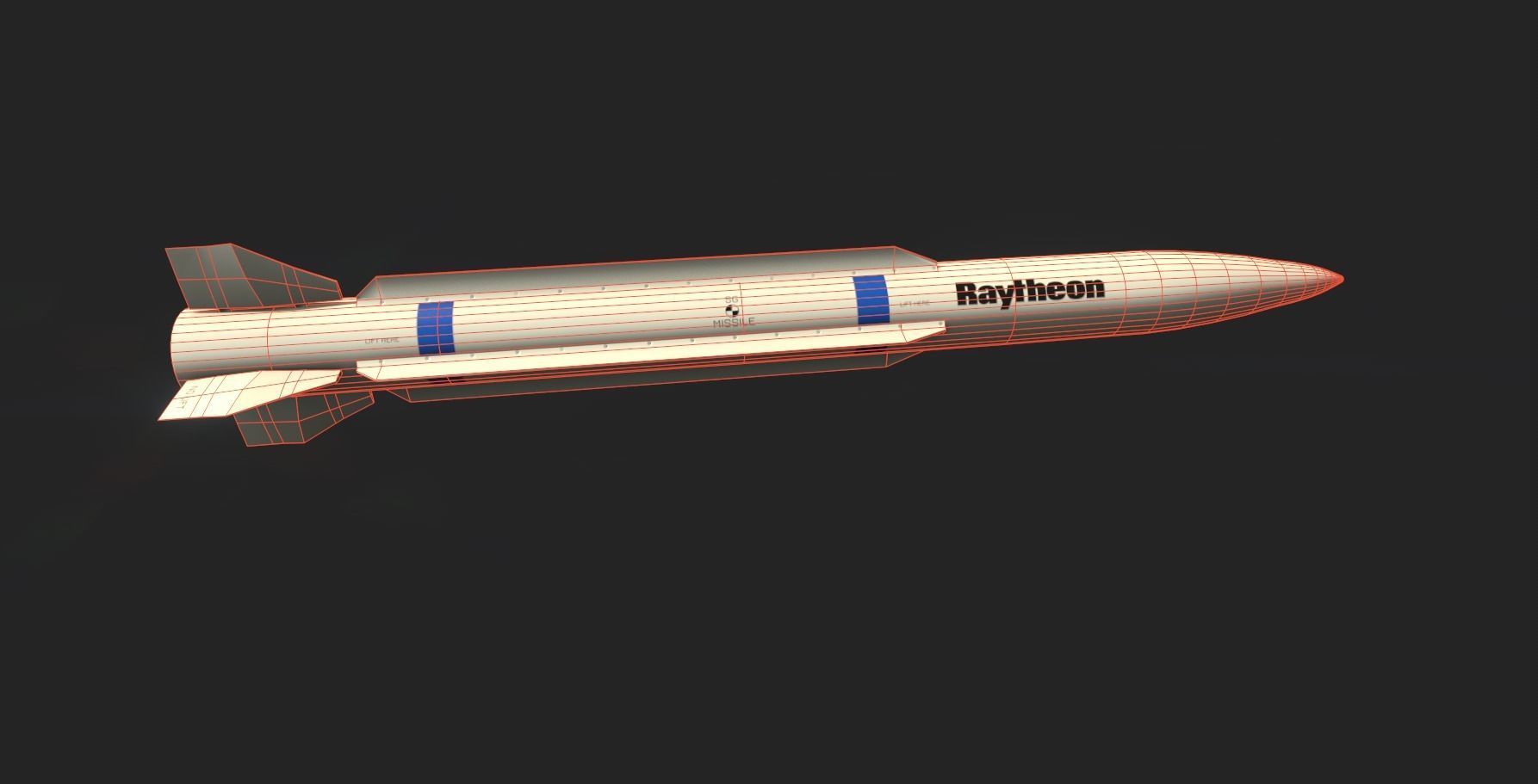 Peregrine Missile Low-poly 3D model_3