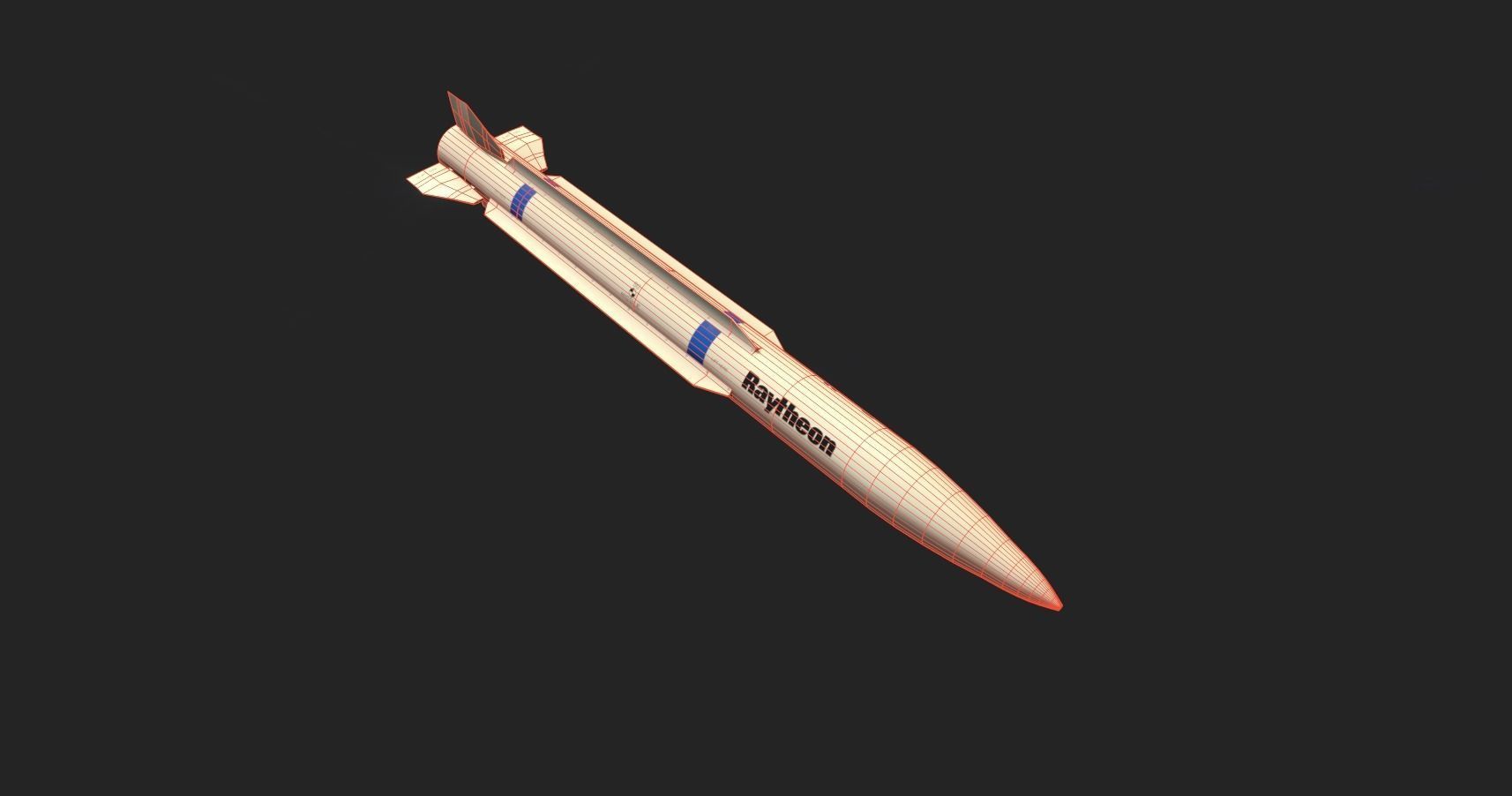 Peregrine Missile Low-poly 3D model_5