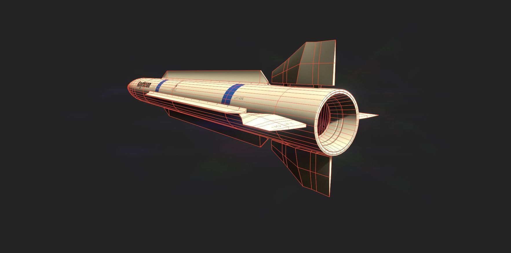 Peregrine Missile Low-poly 3D model_11