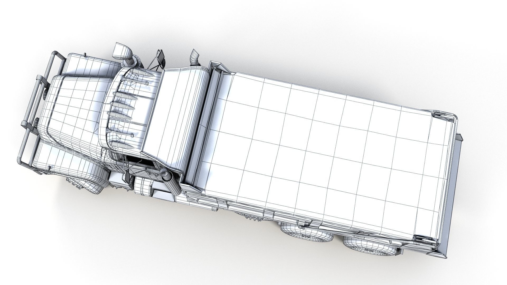 80s Industrial dump truck Low-poly 3D model_15