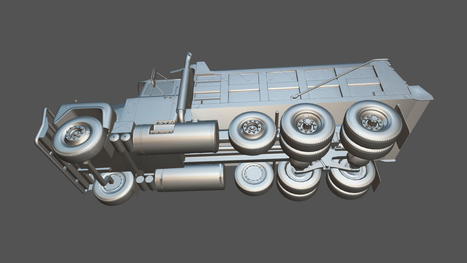 80s Industrial dump truck Low-poly 3D model_34