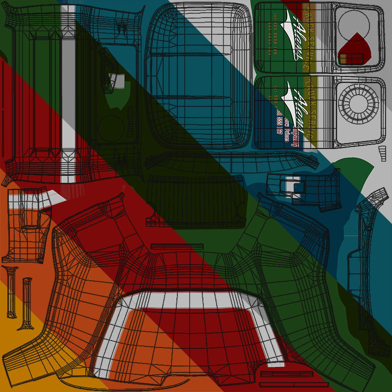 80s Industrial dump truck Low-poly 3D model_46