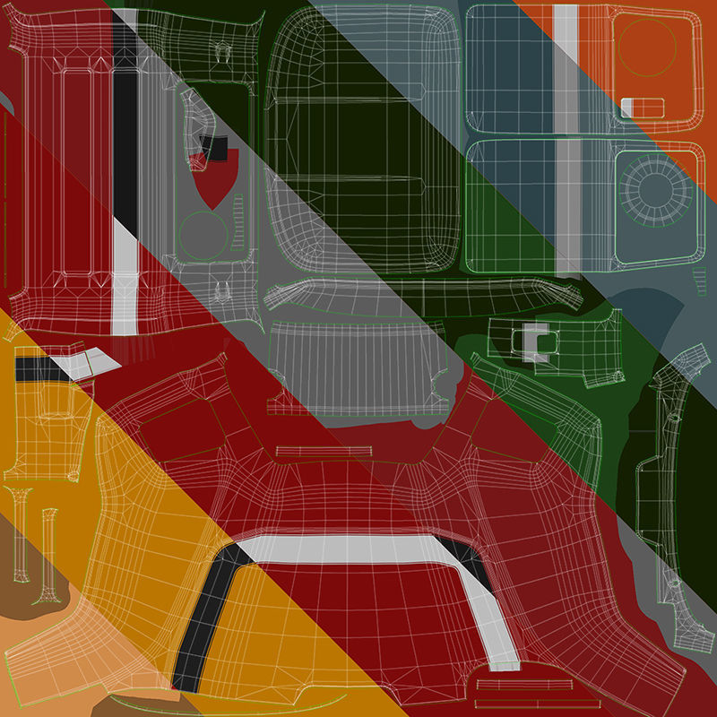 80s Industrial dump truck Low-poly 3D model_47