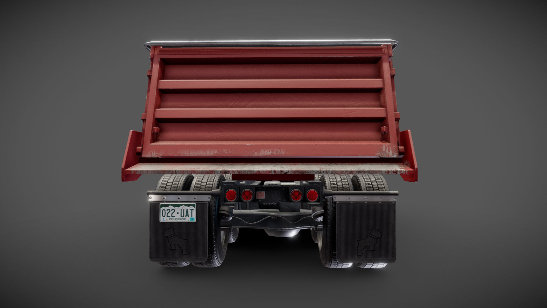 80s Industrial dump truck Low-poly 3D model_22