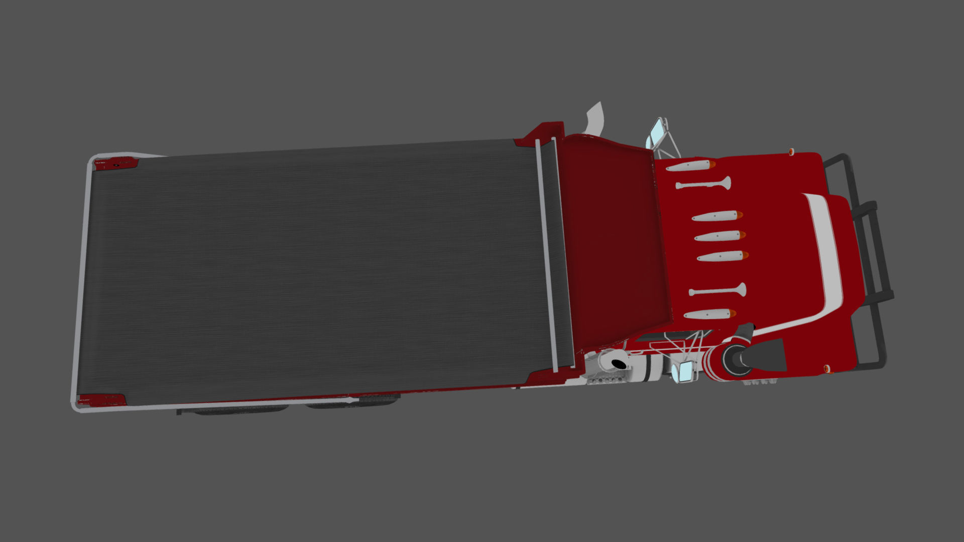 80s Industrial dump truck Low-poly 3D model_37