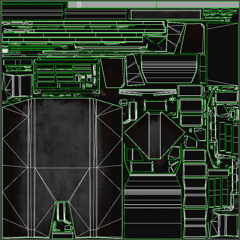 80s Industrial dump truck Low-poly 3D model_49