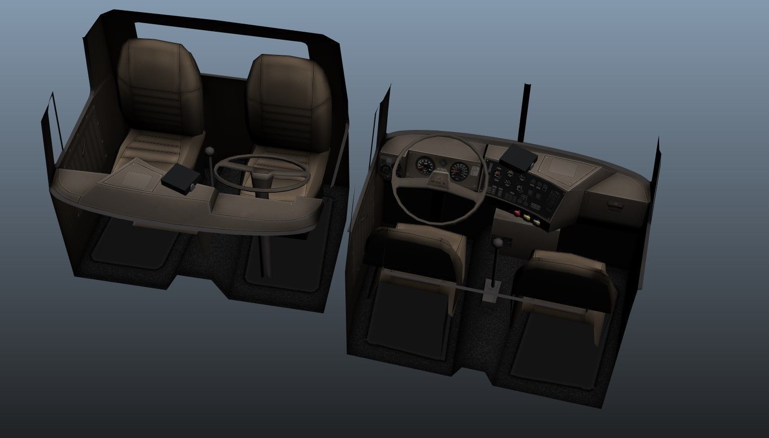 80s Industrial dump truck Low-poly 3D model_43