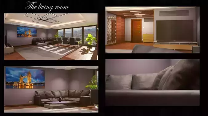 Realistic PBR apartment UE4 3D model