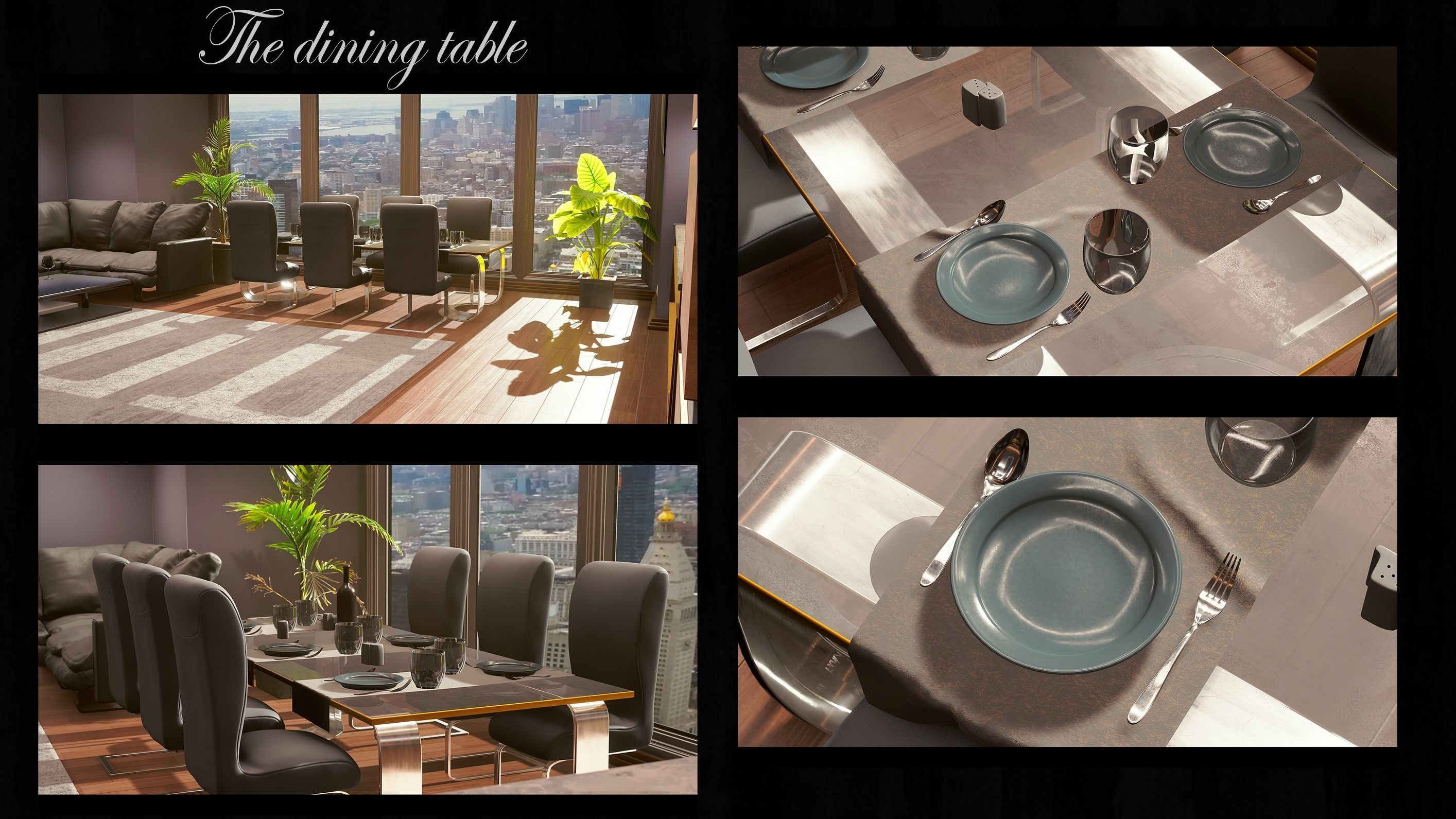 Realistic PBR apartment UE4 3D model_1