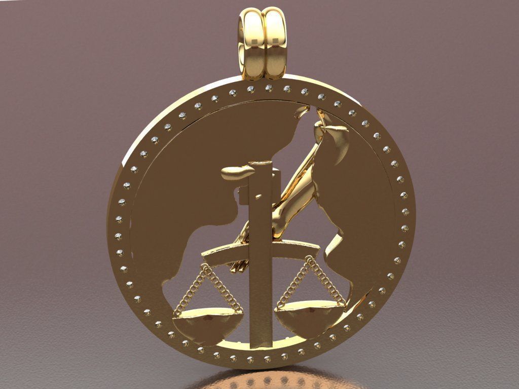 libra pendant 3D print model_5