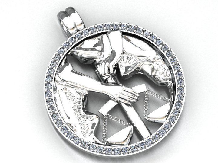 libra pendant 3D print model_6