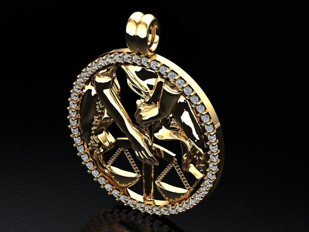 libra pendant 3D print model_3