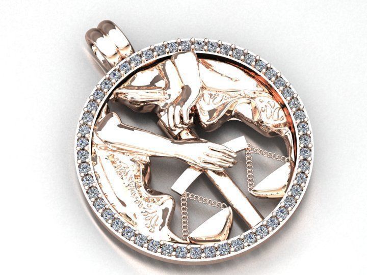 libra pendant 3D print model_7