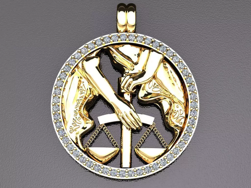 libra pendant 3D print model_0