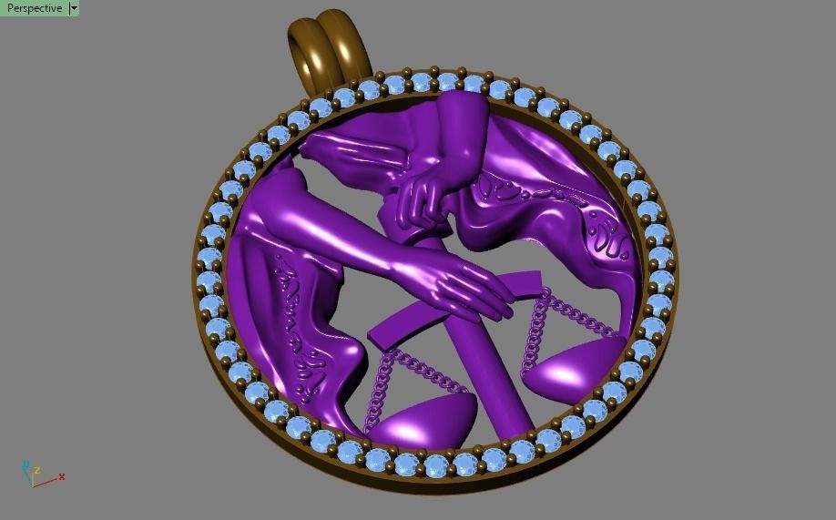 libra pendant 3D print model_17