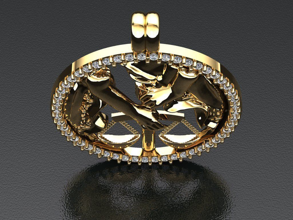 libra pendant 3D print model_4