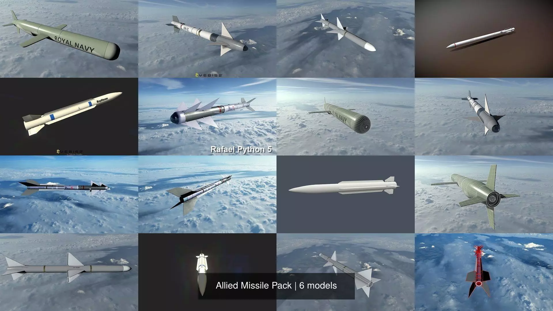 Allied Missile Pack 3D Model Collection_0