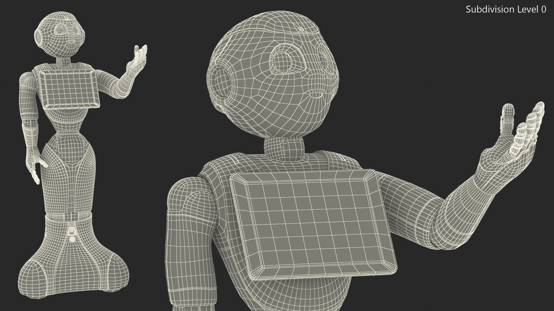 Pepper Robot Rigged 3D model_17